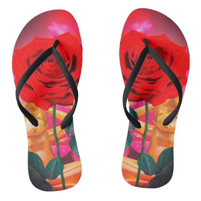 BuddhaTodayV3.pnk #5  'Walk in Peace' Flip Flops (Footbed)