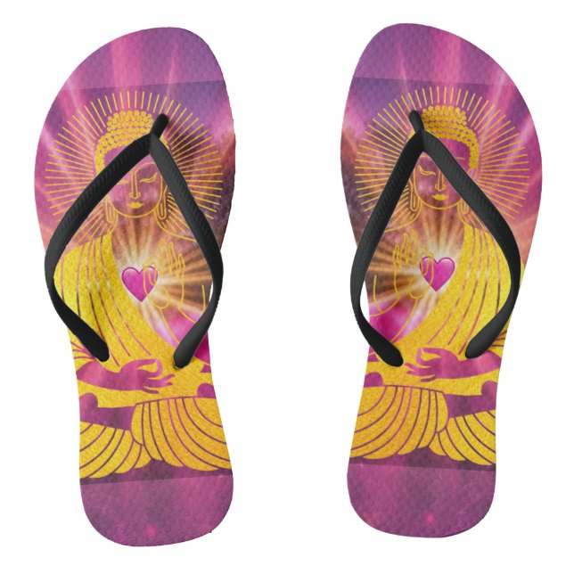 BuddhaTodayV4 #1  'Walk in Peace' Flip Flops (Footbed)