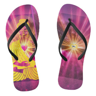 BuddhaTodayV4 #22  'Walk in Peace' Flip Flops