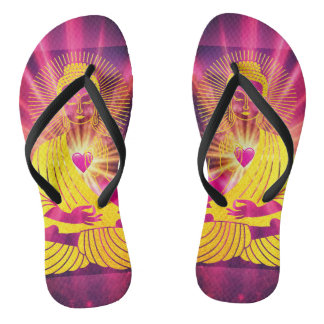BuddhaTodayV4 #2 'Walk in Peace' Flip Flops