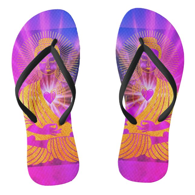 BuddhaTodayV4 #4  'Walk in Peace' Flip Flops (Footbed)