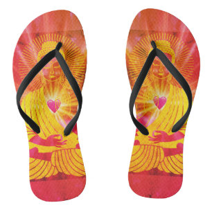 BuddhaTodayV4 #8  'Walk in Peace' Flip Flops