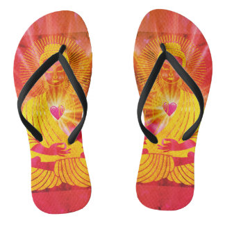 BuddhaTodayV4 #8  'Walk in Peace' Flip Flops
