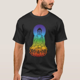 Buddhism 7 Chakras Yoga Rainbow Buddha T-Shirt