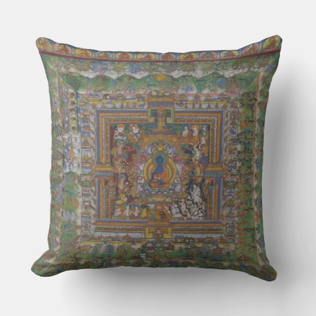 Buddhism  Blue Medicine Buddha Cushion (Front)