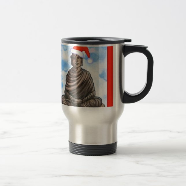 Buddhism - Buddha - Merry Christmas Hat Travel Mug (Right)