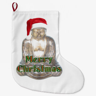 Buddhism - Buddha - Merry Christmas Large Christmas Stocking