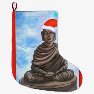 Buddhism - Buddha - Merry Christmas Large Christmas Stocking