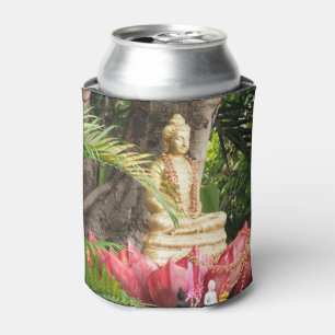 buddhism, buddha, statue, religion, golden, asia, can cooler