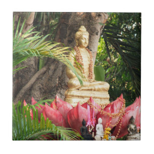 buddhism, buddha, statue, religion, golden, asia, tile