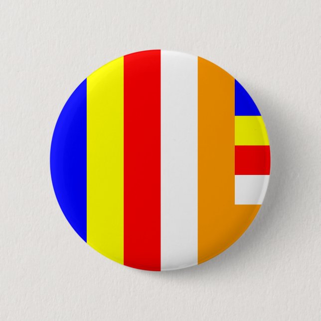 Buddhism - Buddhist Flag 6 Cm Round Badge (Front)