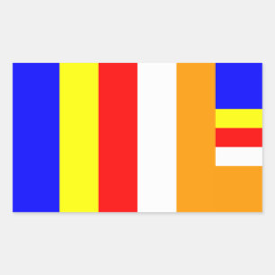Buddhism - Buddhist Flag Rectangular Sticker