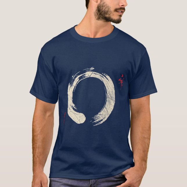 Buddhism Meditation Yoga Bonsai Zen Enso Circle T-Shirt (Front)