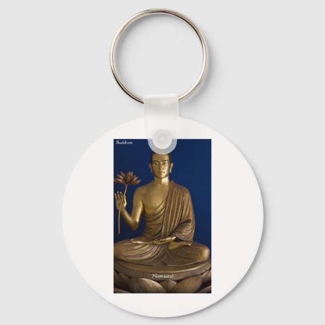 Buddhism "Namaste" Gifts Tees Mugs Cards Etc Key Ring (Front)