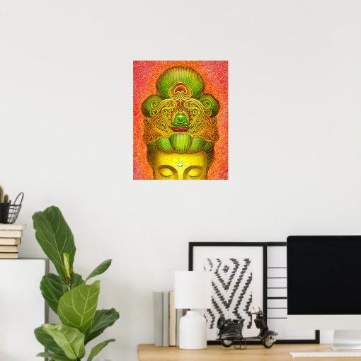 Buddhism Poster Kuan Yin Buddha Crown Zen Buddhist Zazzle