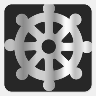 buddhism wheel of dharma.jpg square sticker
