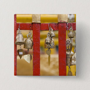 Buddhist Bells at Doi Suthep Temple 15 Cm Square Badge