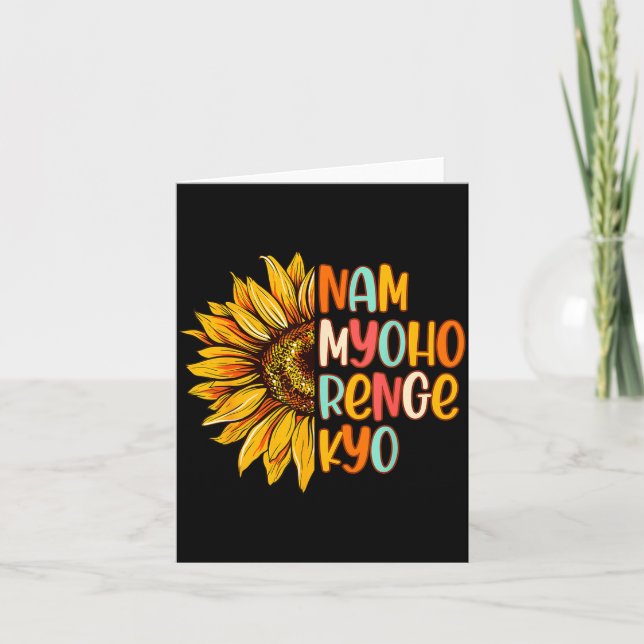 Buddhist Buddhism Sunflower Nam A Myoho Renge Kyo  Card (Front)