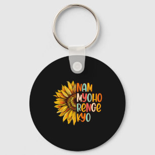 Buddhist Buddhism Sunflower Nam A Myoho Renge Kyo Key Ring