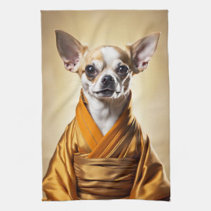 Buddhist Chihuahua Tea Towel