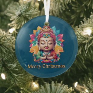 Buddhist Christmas Glass Tree Decoration