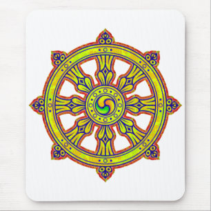 Buddhist Dharma Chakra Mouse Mat