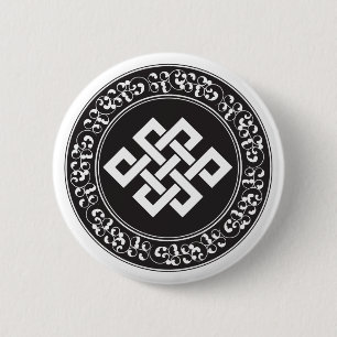 Buddhist Endless Knot 6 Cm Round Badge
