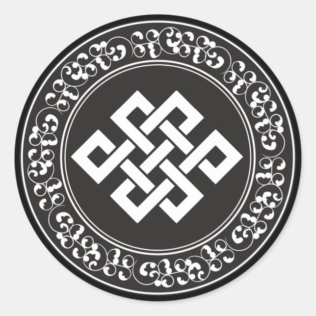 Buddhist Endless Knot Classic Round Sticker (Front)