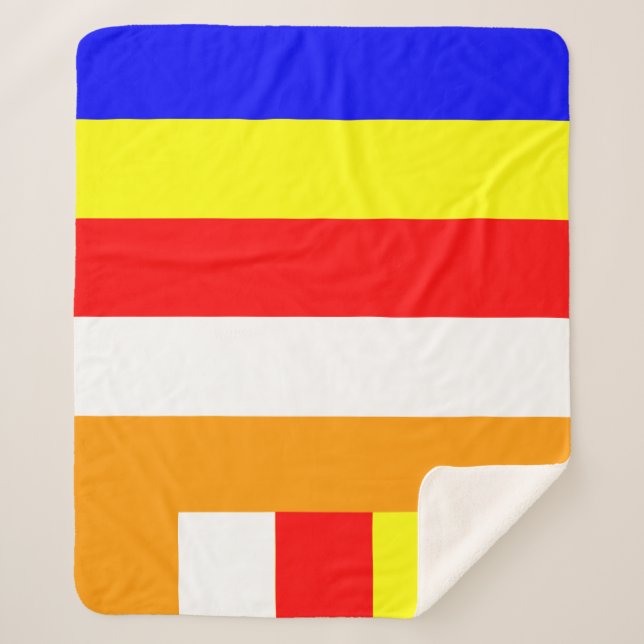 Buddhist Flag Colours Buddhism Symbolism Buddha Da Sherpa Blanket (Front)