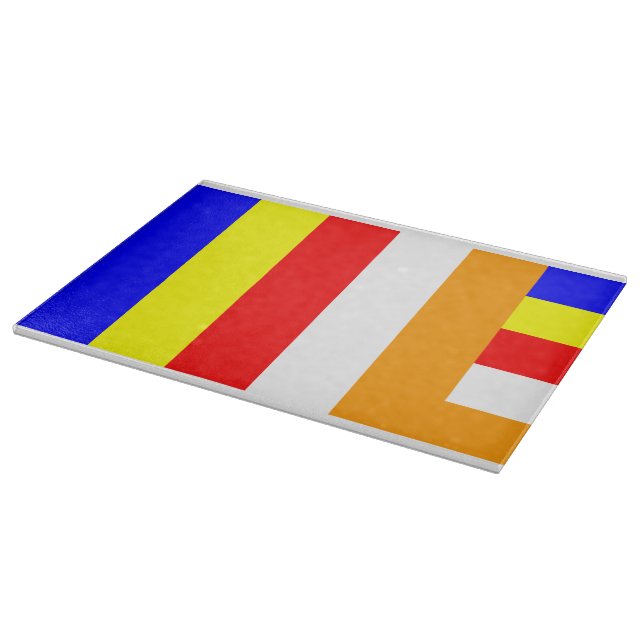 Buddhist Flag Cutting Board (Corner)