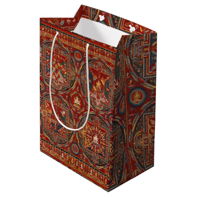 Buddhist Four Mandalas of Central Tibet Medium Gift Bag (Back Angled)