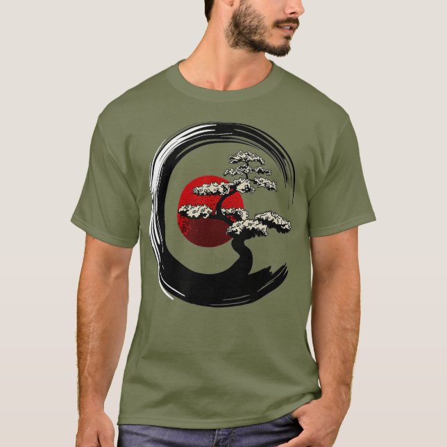 Buddhist Gift Men Women Enso Circle Zen Buddhism T-Shirt (Front)