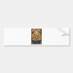 BUDDHIST GODDESS GREEN TARA METALLIC INLAY BUMPER STICKER