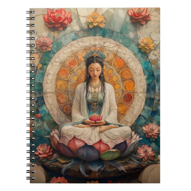Buddhist Goddess Quan Yin Portrait Painting Art Notebook (Front)