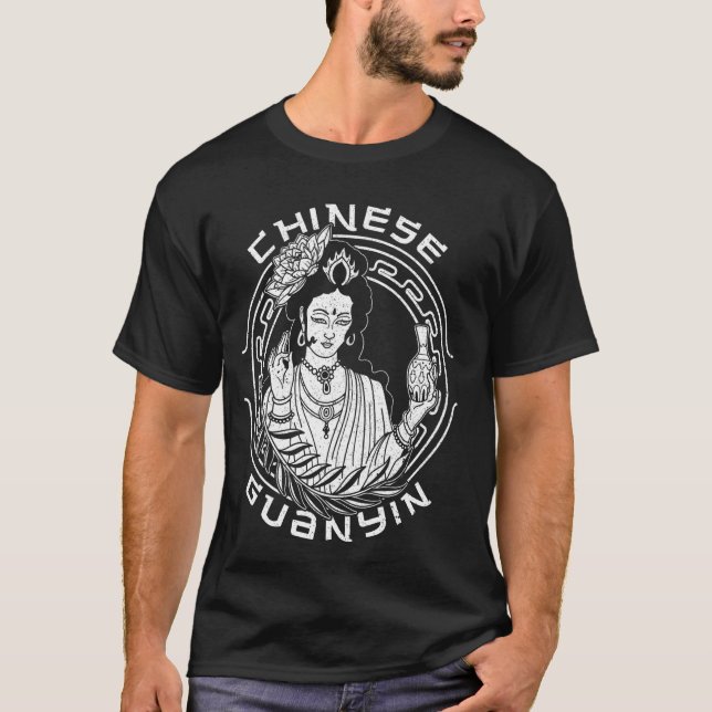 Buddhist Guanyin Asian meditation Chinese Buddhaho T-Shirt (Front)
