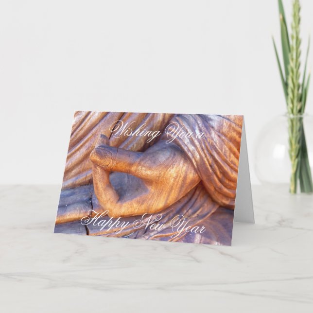 Buddhist hand mudra New Year Holiday Card (Front)