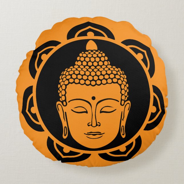 Buddhist Home Decor Round Cushion (Front)