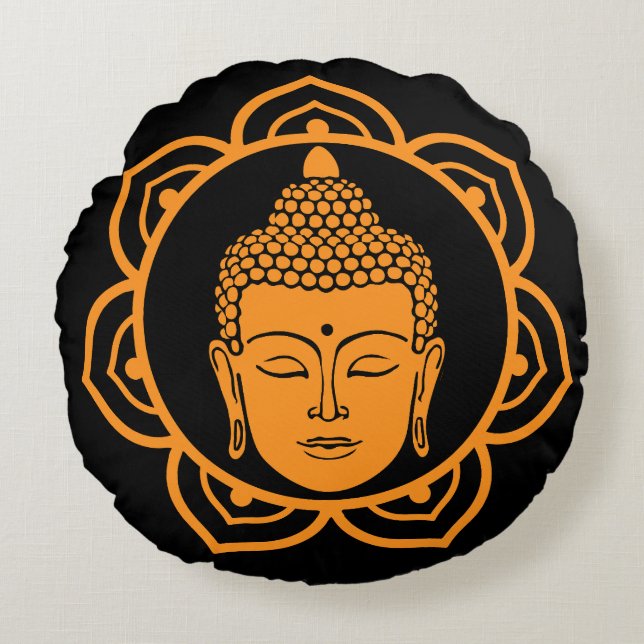 Buddhist Home Decor Round Cushion (Front)