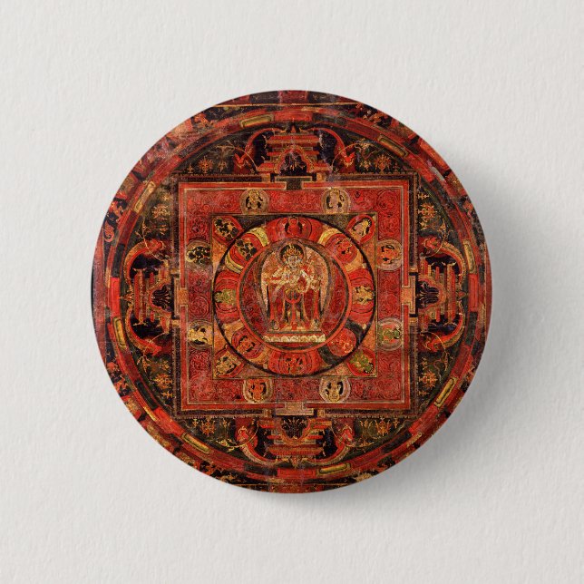 Buddhist Mandala of Compassion 6 Cm Round Badge (Front)