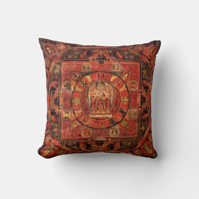 Buddhist Mandala of Compassion Cushion (Front)