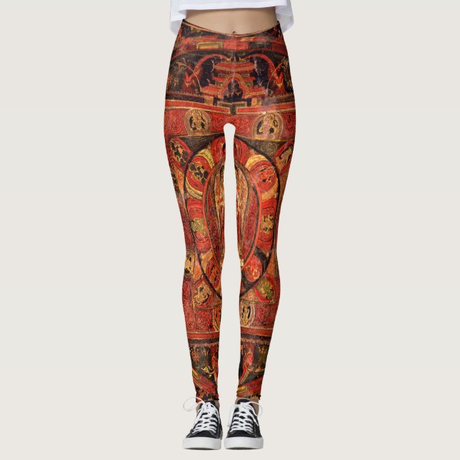 Buddhist Mandala of Compassion Leggings (Front)