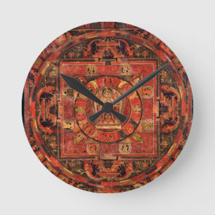 Buddhist Mandala of Compassion Round Clock