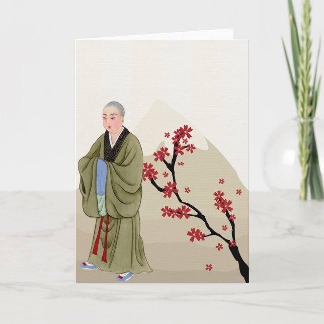 Buddhist Monk Greeting Card (Front)