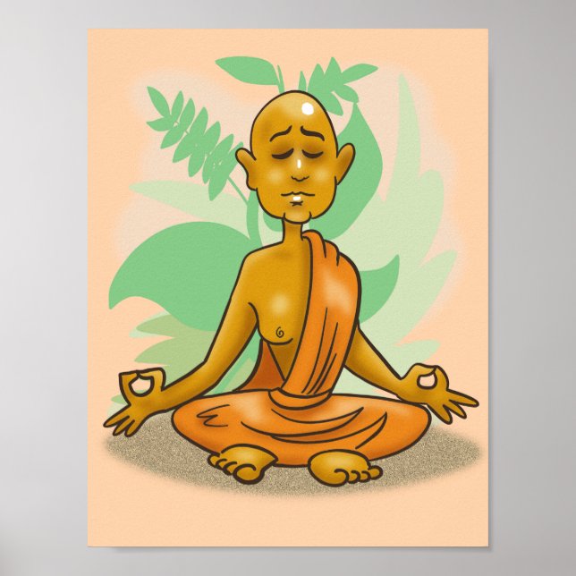 Buddhist Monk in Meditation Poster (Front)