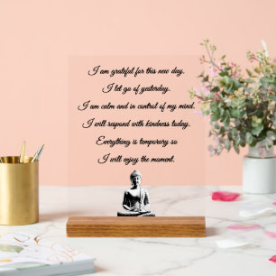 Buddhist Morning Prayer Acrylic Sign