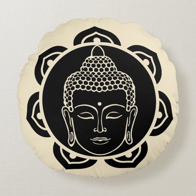 Buddhist Nirvana Day Round Cushion (Front)