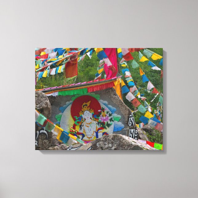 Buddhist Painting on Rocks Canvas Print (Front)