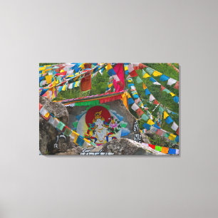 Buddhist Painting on Rocks Canvas Print