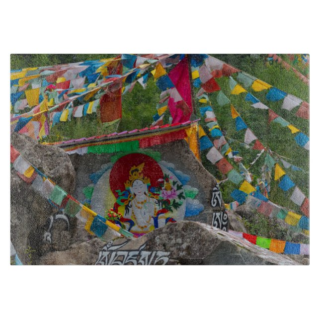 Buddhist Painting on Rocks Cutting Board (Front)