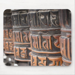 Buddhist prayer wheels mousepad
